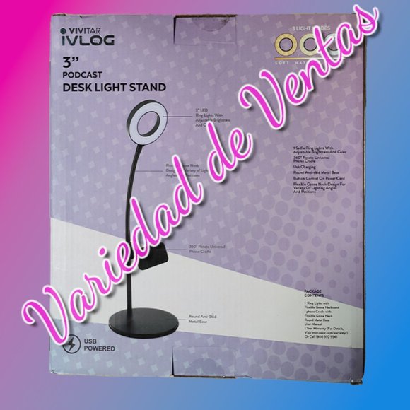 Vivitar 3" Podcast Desk Light Stand - Picture 2 of 3